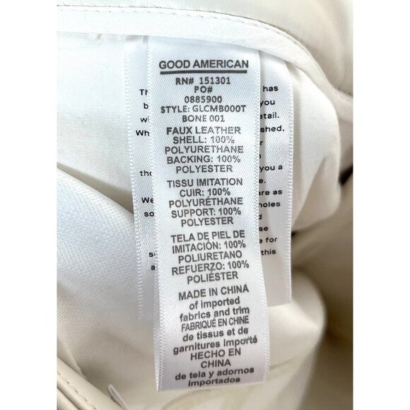 Good American Better Than Leather‎ Crop Mini Flare Pants Cream sz 28 - Picture 10 of 10